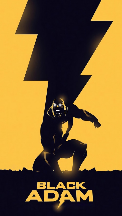 Black Adam minimalist artwork with lightning bolt