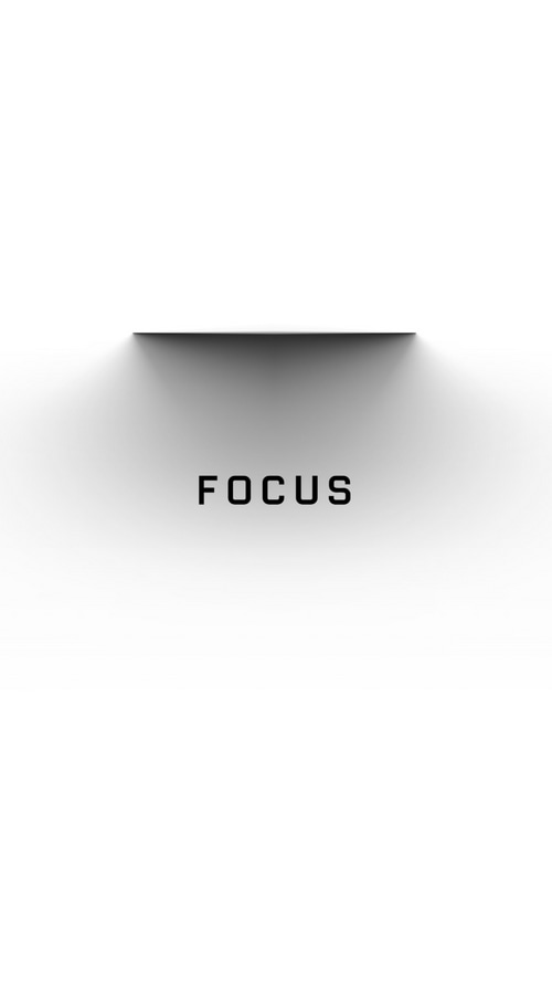 FOCUS typography with shadow effect