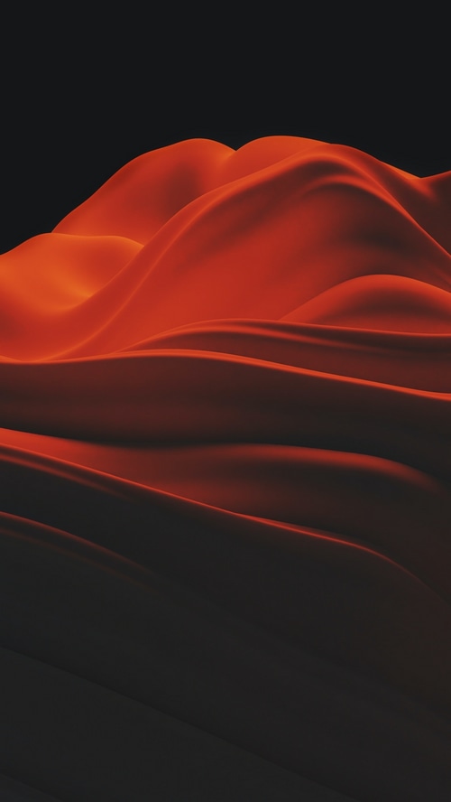 Abstract digital art with flowing orange and black textures