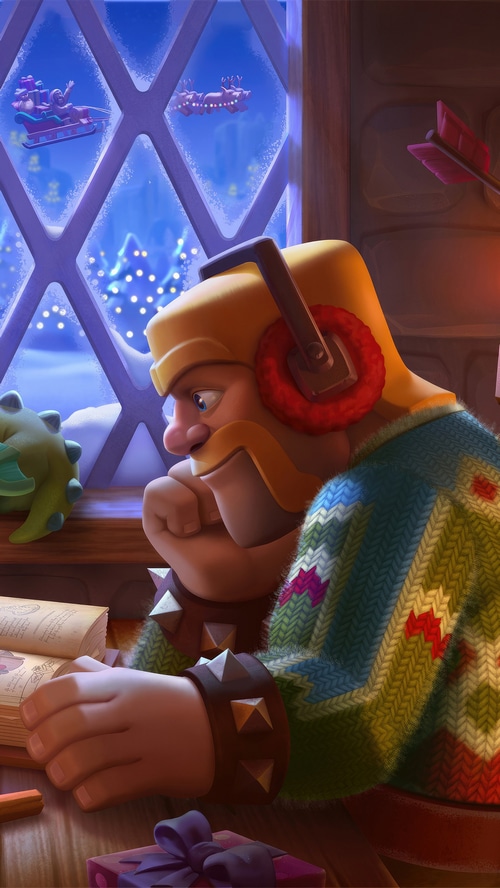 Clash of Clans Barbarian wearing a Christmas sweater