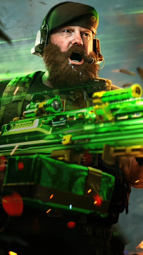Call of Duty Modern Warfare Soldier with Green Rifle