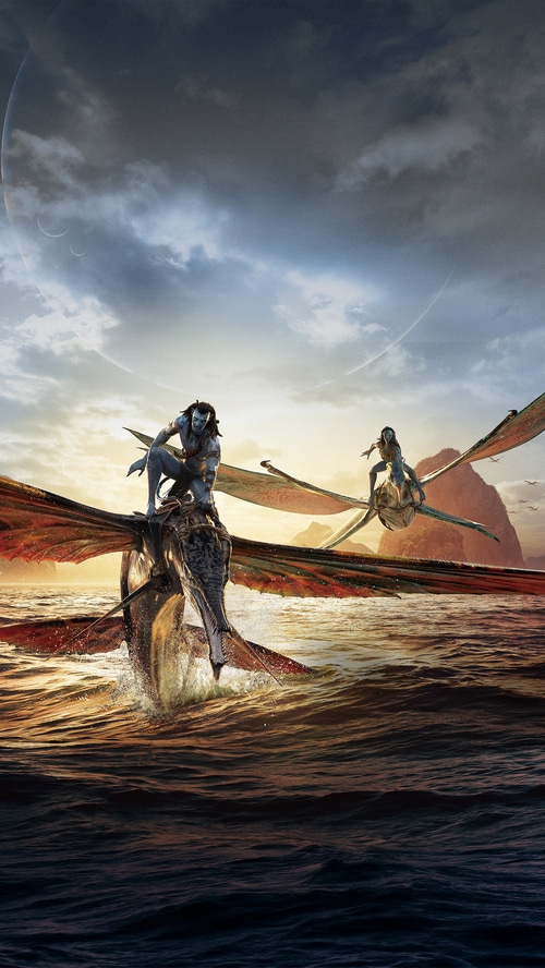 Avatar 2: The Way of Water Na'vi riding flying creatures