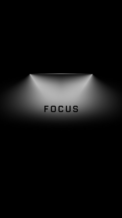 FOCUS typography with spotlight effect