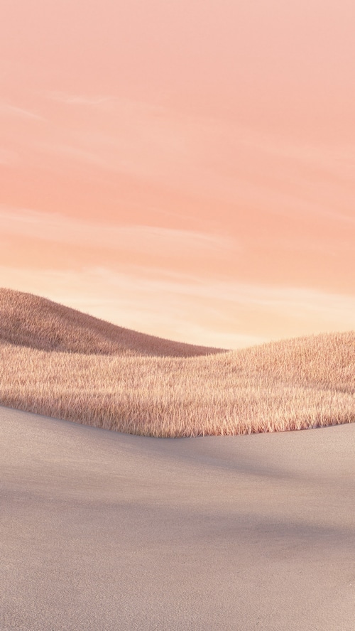 Microsoft Surface landscape with peach sky