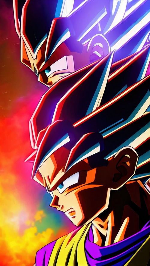 Dragon Ball Z: Goku and Vegeta in Super Saiyan Blue