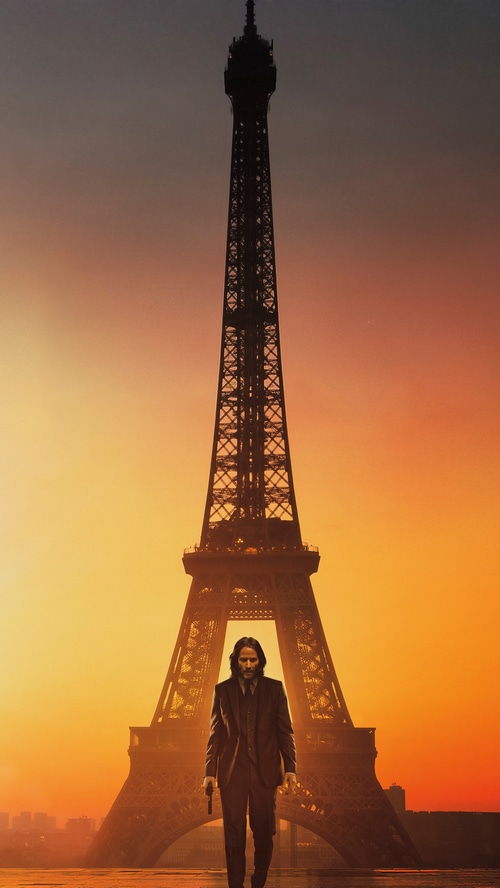 John Wick Chapter 4 Keanu Reeves Eiffel Tower 4K