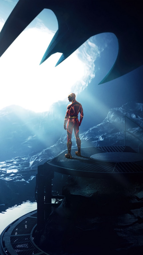 The Flash standing on a platform