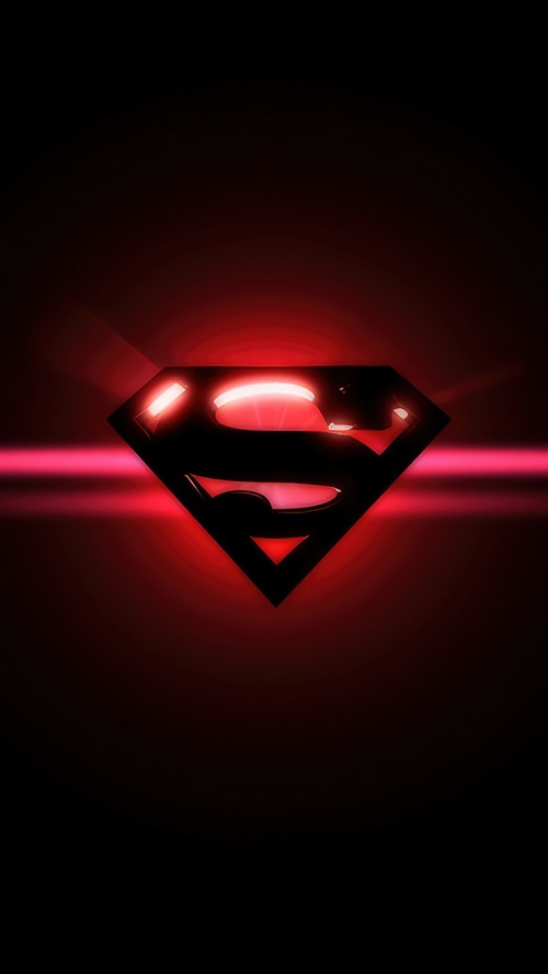 Superman logo with red light effect