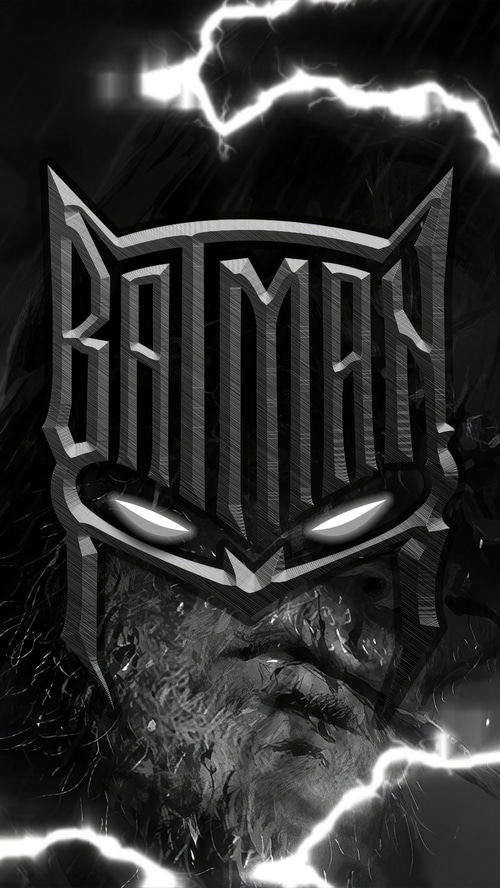 Batman Artwork with Lightning