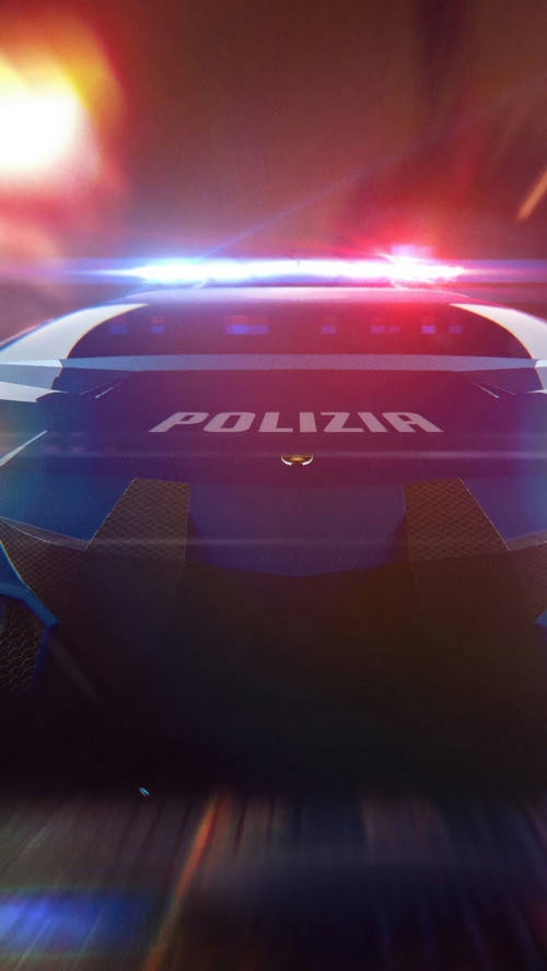 4K Digital Art of a Polizia Police Car
