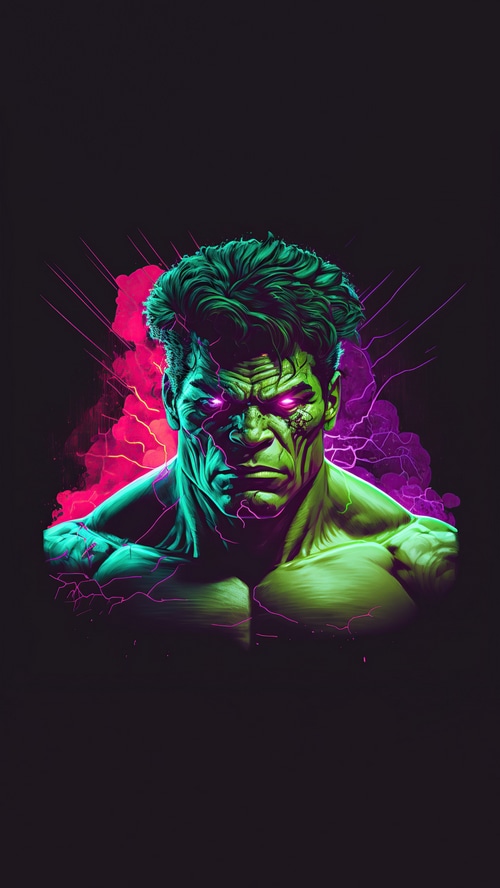 Hulk Artwork with Neon Lighting
