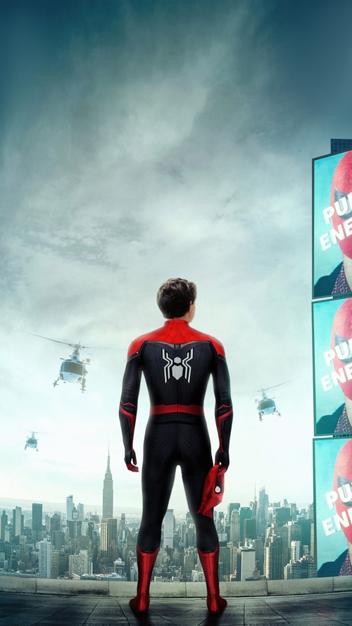 Spider-Man in New York City with Helicopters