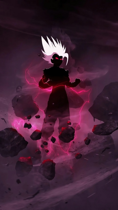 Anime boy with white hair and red eyes