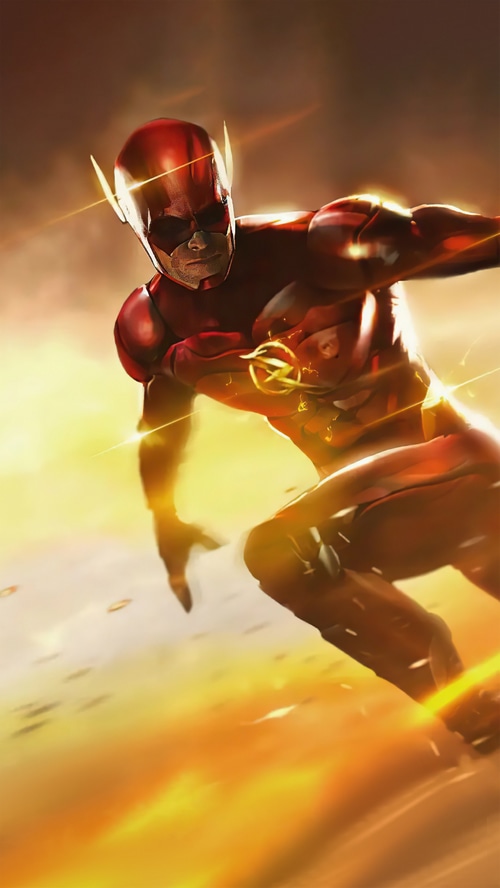 The Flash running with speed lines