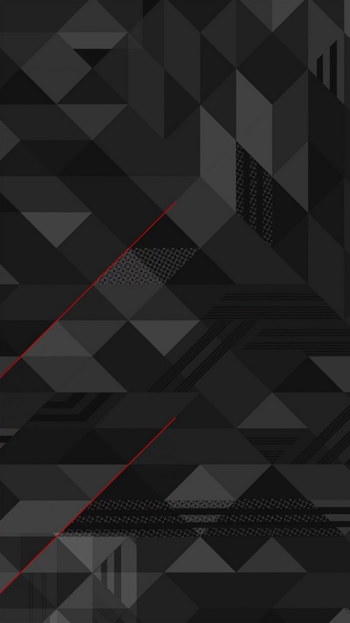 Abstract geometric dark digital art with red lines