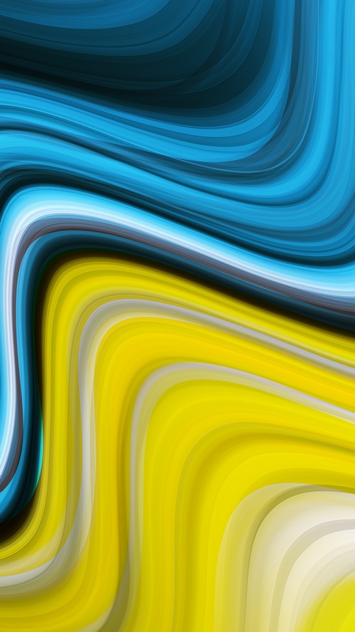 Abstract digital art with blue and yellow waves