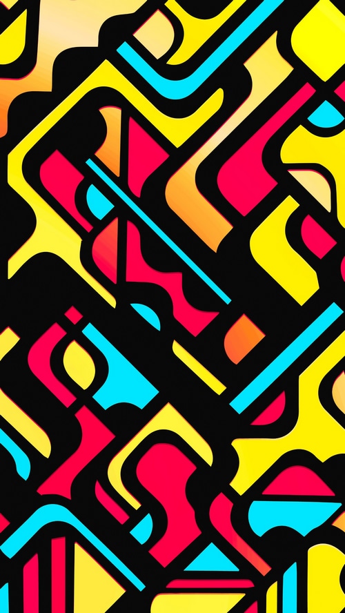 Abstract Digital Art with Geometric Shapes