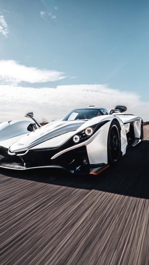 Praga Bohema supercar driving on a road
