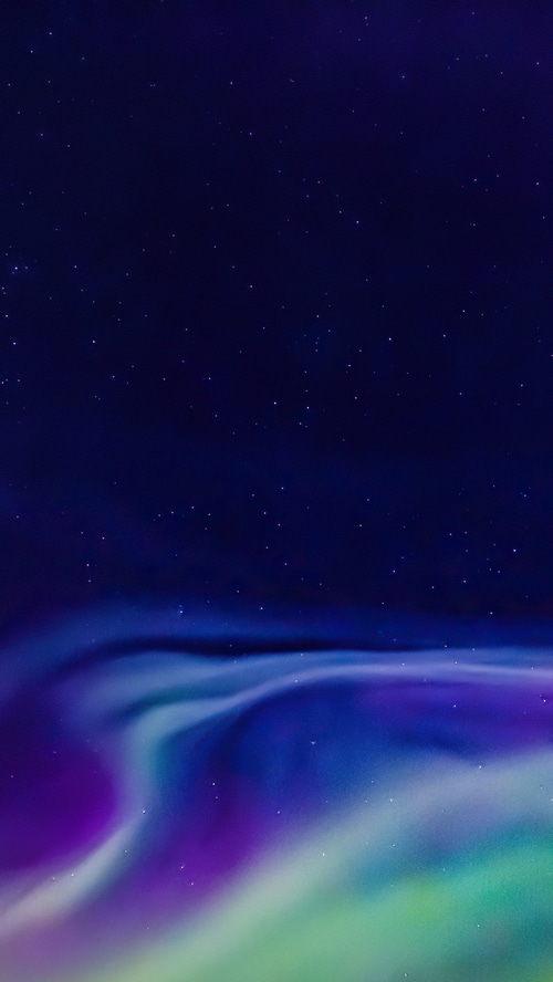 Aurora Borealis in a Starry Night Sky