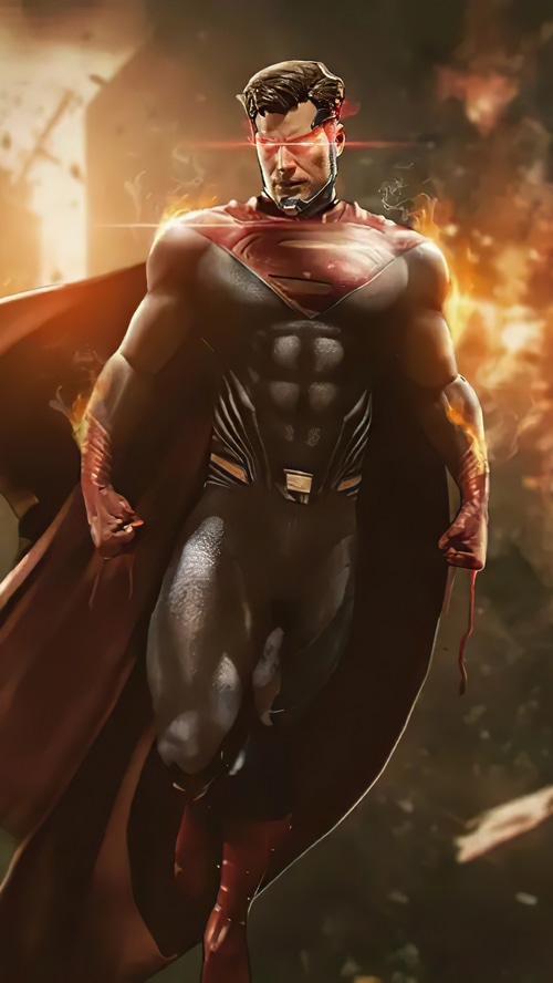 Superman with heat vision and cape