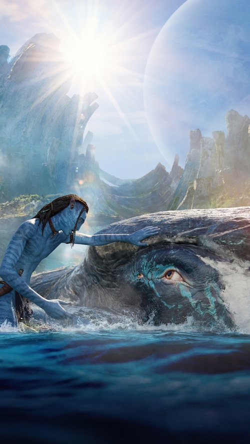 Avatar: The Way of Water Na'vi and sea creature