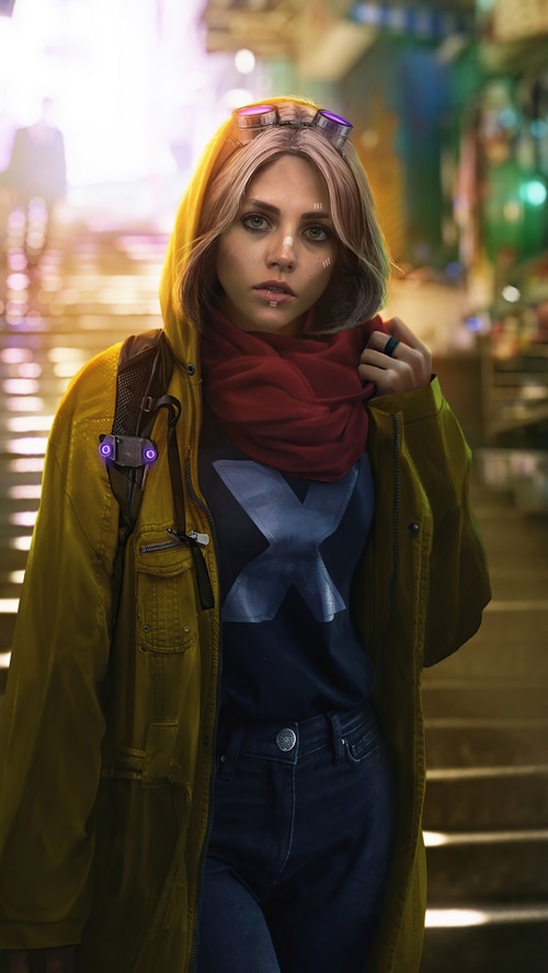 Sci-fi artwork of a young woman with goggles