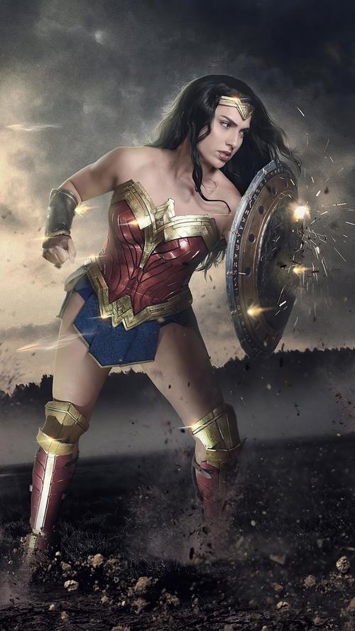 Wonder Woman Cosplayer in Battle