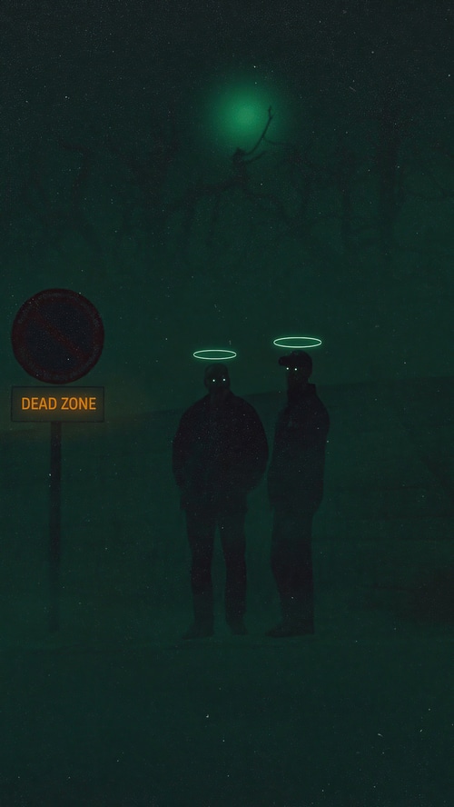 Two figures with halos in a dead zone