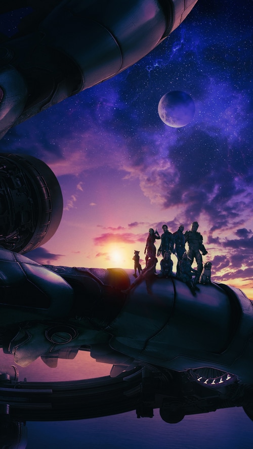 Guardians of the Galaxy Vol. 3 Group on Spaceship