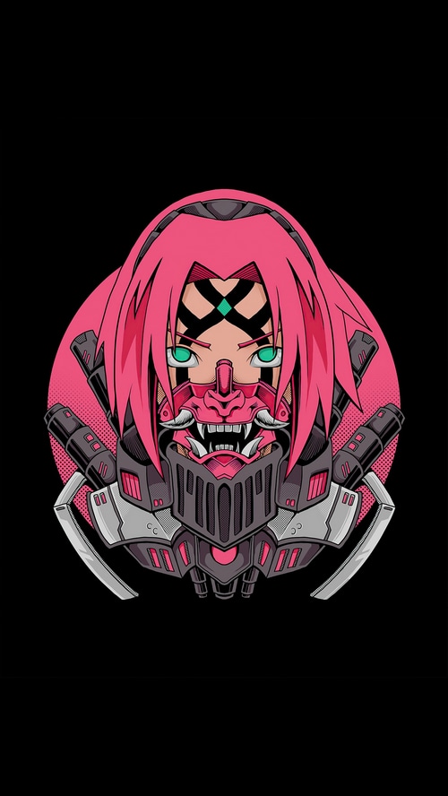 Sakura Haruno Cyberpunk Art