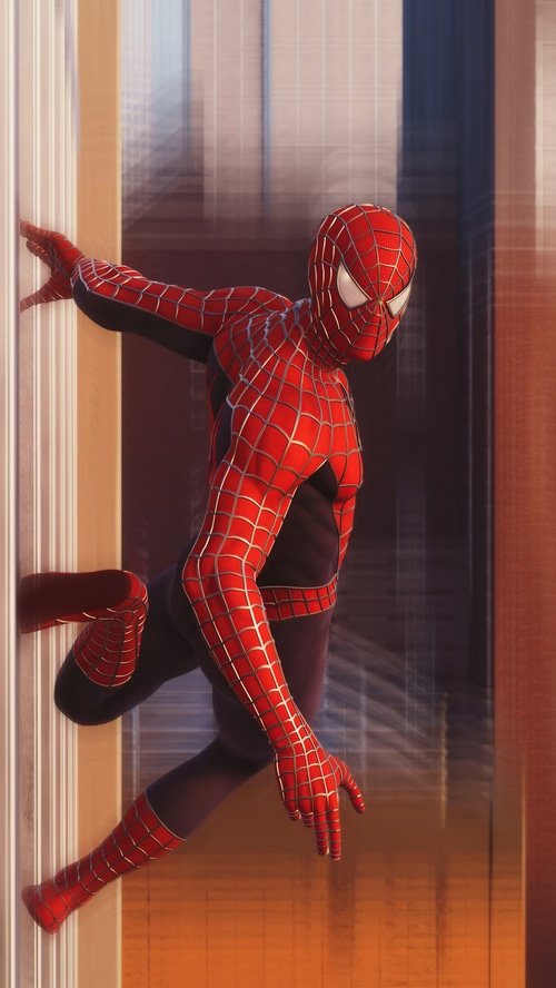 Spider-Man in his iconic red and blue suit