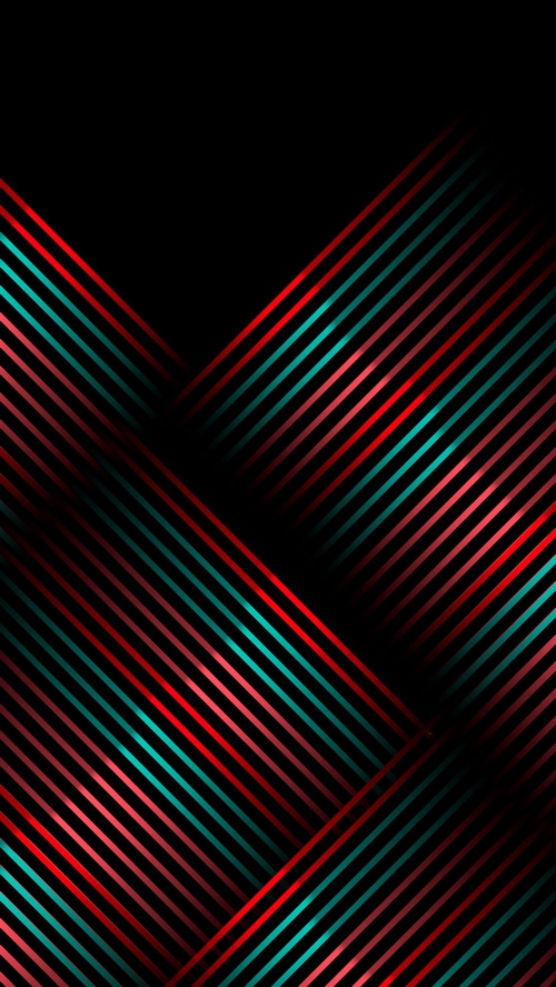 Abstract digital art with red and teal lines
