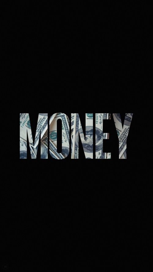 The word MONEY made of US dollar bills