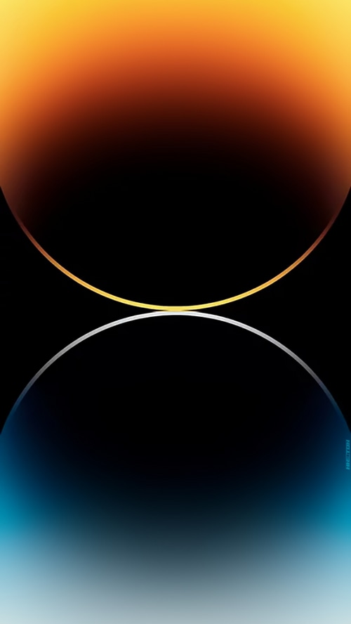 Abstract digital art with orange and blue gradients