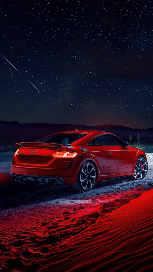Red Audi TT on a Starry Night