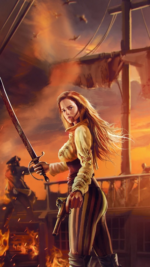 Pirates of the Caribbean artwork of a female pirate