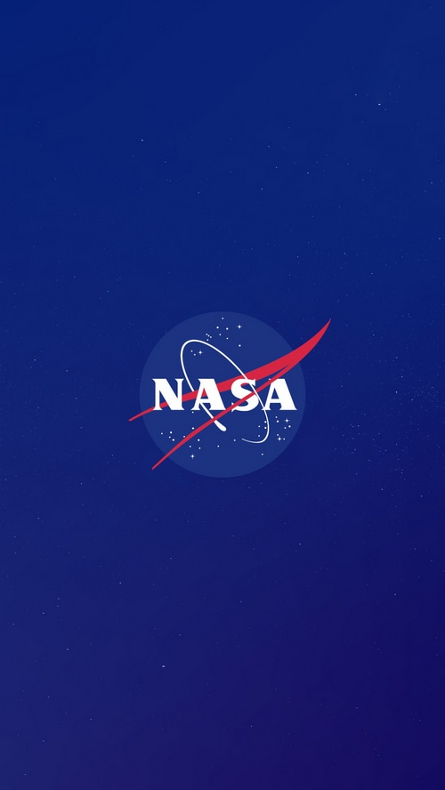 NASA logo on a starry blue background
