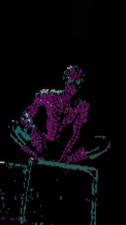 Spiderman artwork in purple and teal
