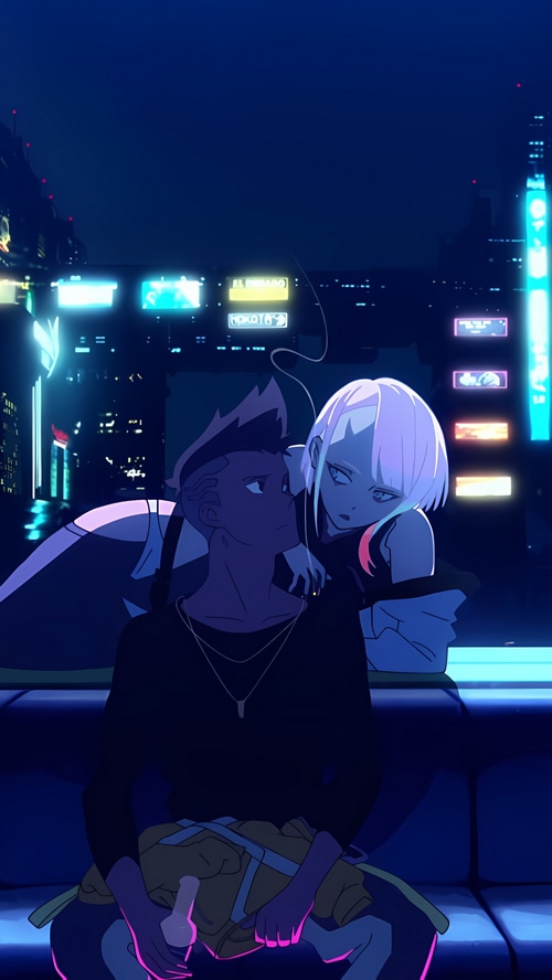 Cyberpunk Edgerunners: Lucy and David in Night City