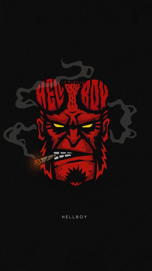 Hellboy Smoking Cigar Artwork 4K
