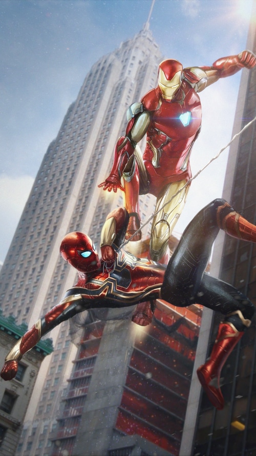 Iron Man and Spider-Man in New York City