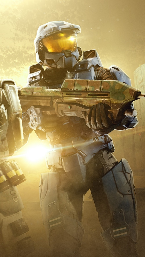 Master Chief holding a Battle Rifle in Halo 4K