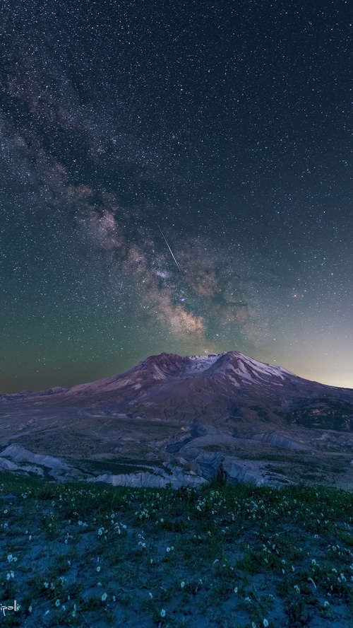 Mount St. Helens under the Milky Way
