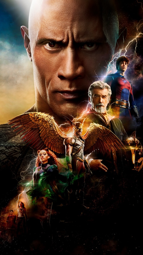 Black Adam Movie Poster with Dwayne Johnson
