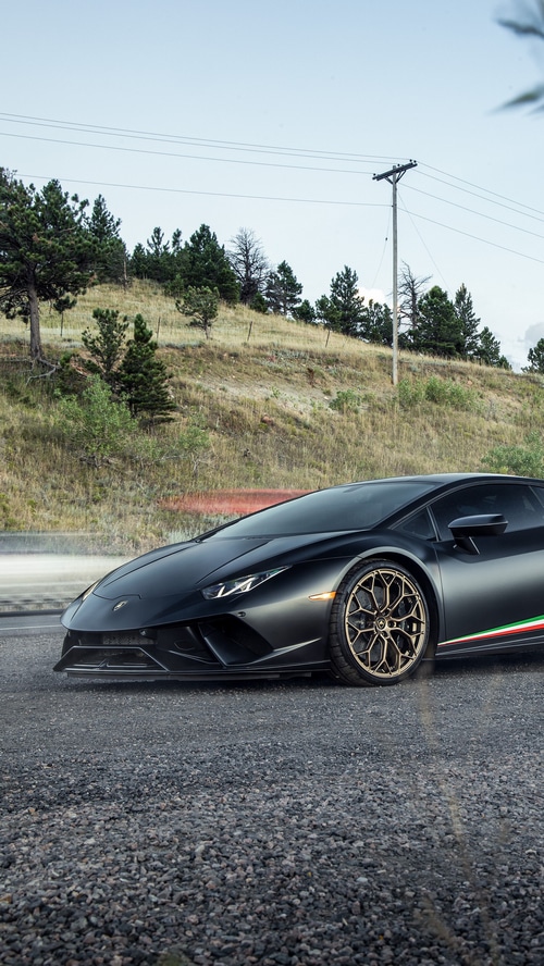 Lamborghini Huracan Performante on a gravel road