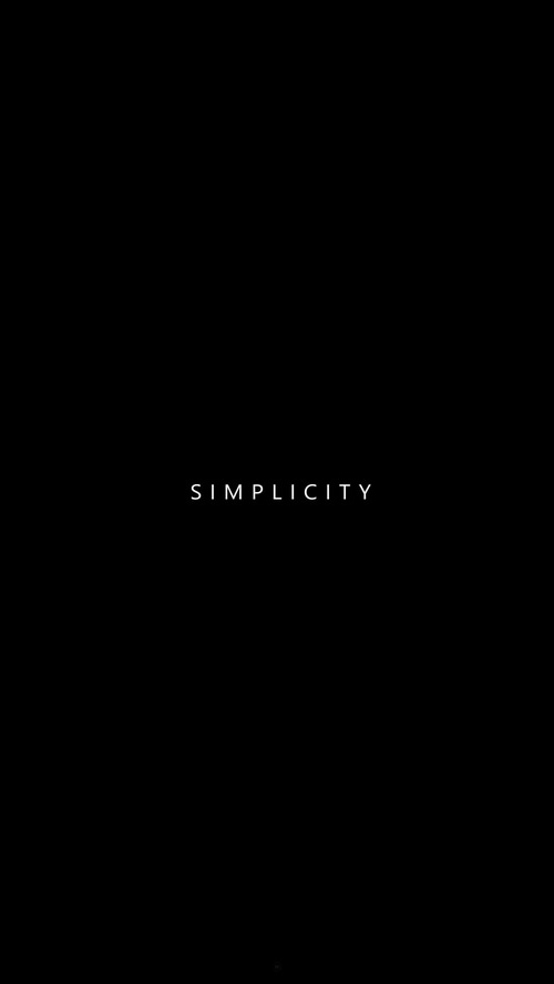 Simplicity typography on a black background