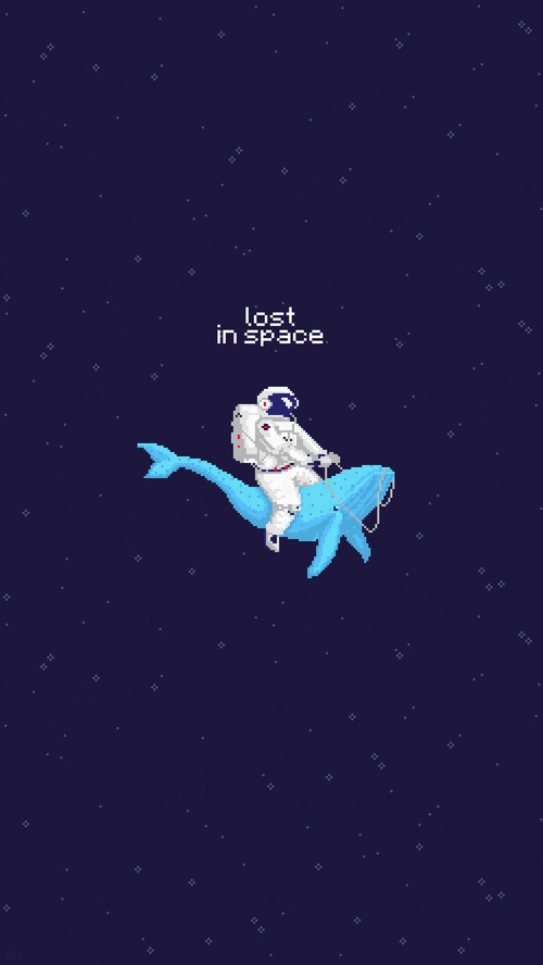 Astronaut riding a blue whale in space