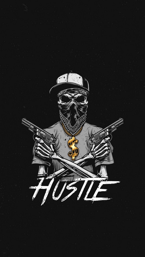 Skeleton with Guns and Dollar Sign Necklace