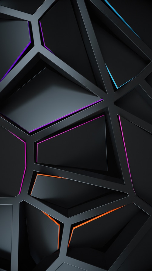 Abstract geometric pattern with neon lighting