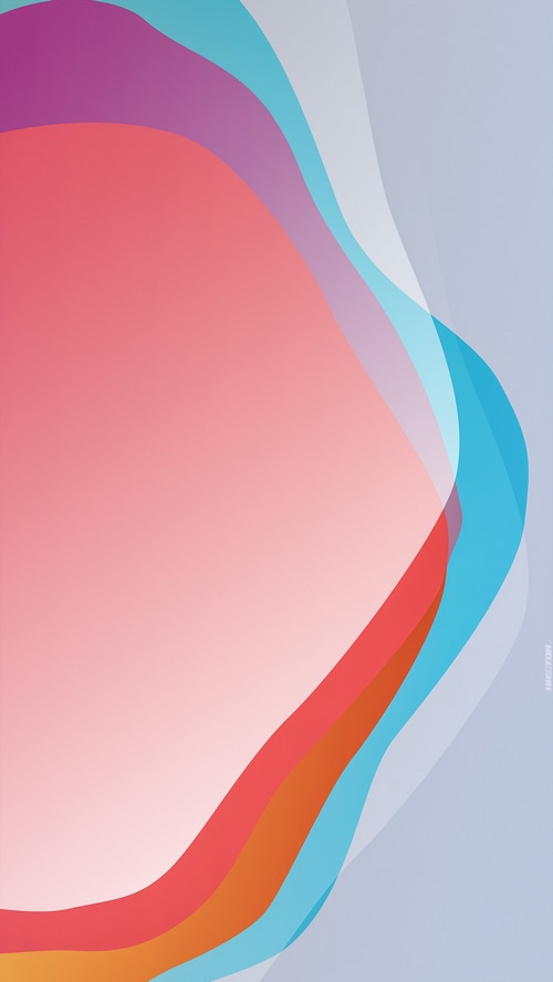 Abstract artwork with colorful wavy shapes